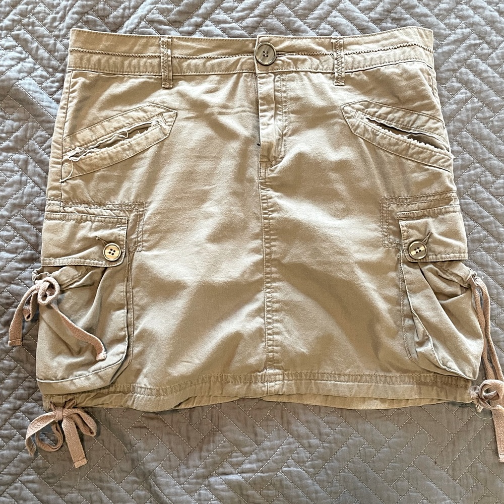 Prana gray cargo miniskirt